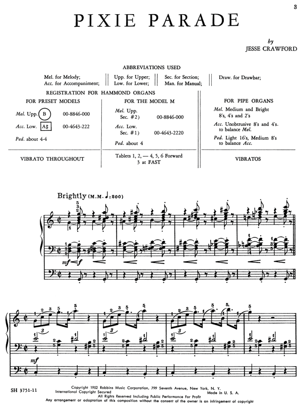 Pixie Parade, by Jesse Crawford