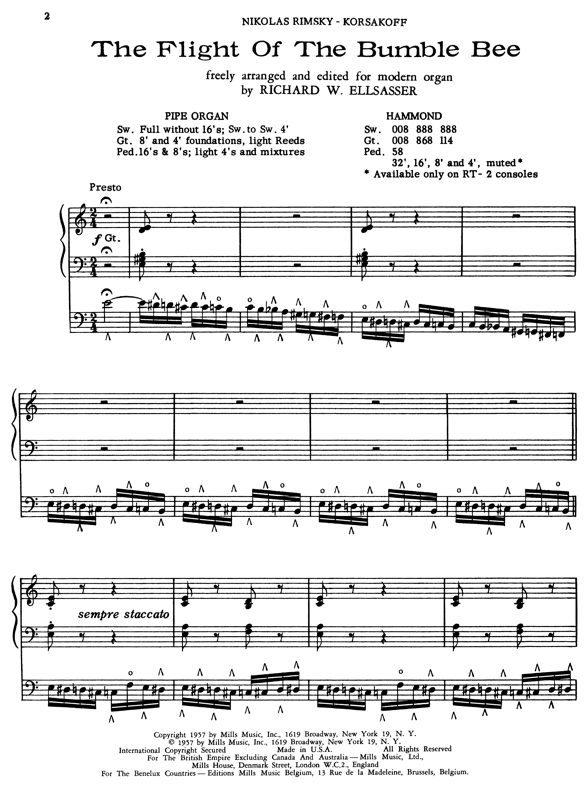 The Flight of the Bumble Bee, by Rimsky-Korsakoff, arranged by Richard Ellsasser